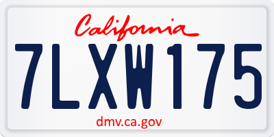 CA license plate 7LXW175