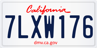 CA license plate 7LXW176