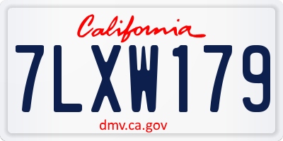 CA license plate 7LXW179