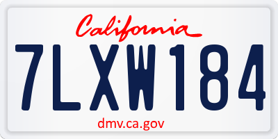 CA license plate 7LXW184