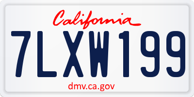 CA license plate 7LXW199