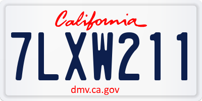 CA license plate 7LXW211