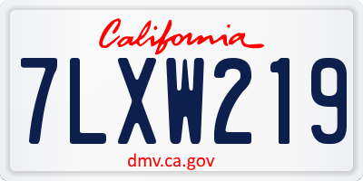 CA license plate 7LXW219