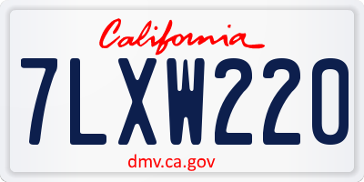 CA license plate 7LXW220