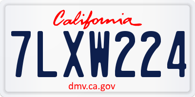 CA license plate 7LXW224