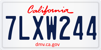 CA license plate 7LXW244
