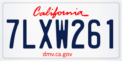 CA license plate 7LXW261