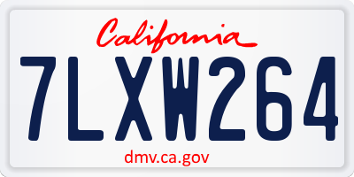 CA license plate 7LXW264