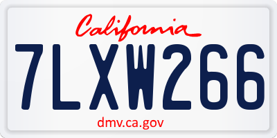 CA license plate 7LXW266
