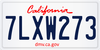 CA license plate 7LXW273
