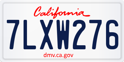 CA license plate 7LXW276