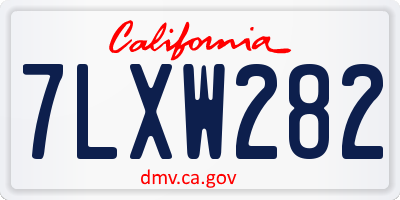 CA license plate 7LXW282