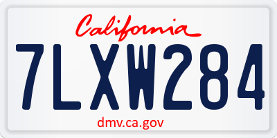 CA license plate 7LXW284