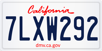 CA license plate 7LXW292
