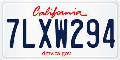 CA license plate 7LXW294