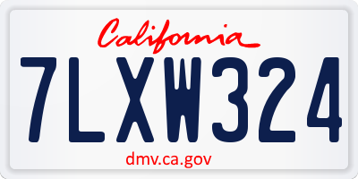 CA license plate 7LXW324