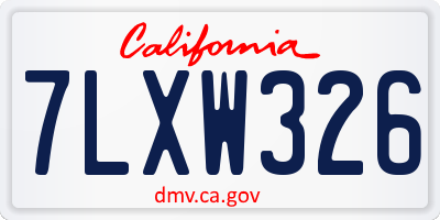 CA license plate 7LXW326