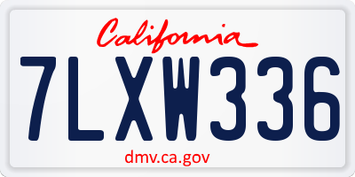 CA license plate 7LXW336