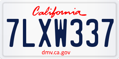 CA license plate 7LXW337