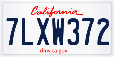 CA license plate 7LXW372