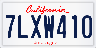 CA license plate 7LXW410