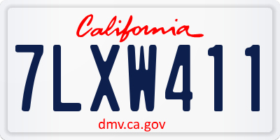 CA license plate 7LXW411