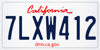 CA license plate 7LXW412