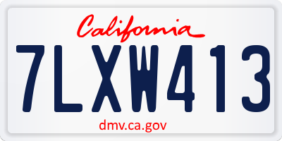 CA license plate 7LXW413