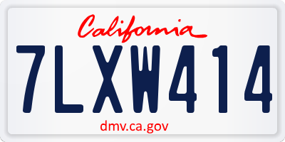 CA license plate 7LXW414