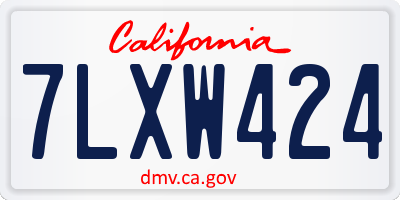 CA license plate 7LXW424