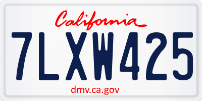 CA license plate 7LXW425
