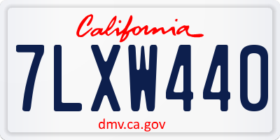 CA license plate 7LXW440