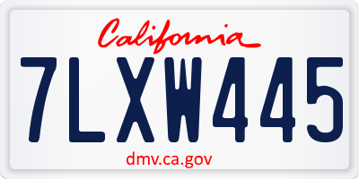 CA license plate 7LXW445