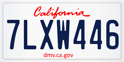 CA license plate 7LXW446