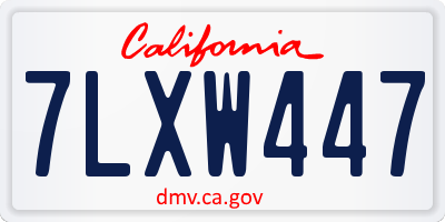 CA license plate 7LXW447