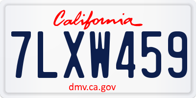 CA license plate 7LXW459