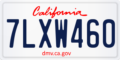 CA license plate 7LXW460