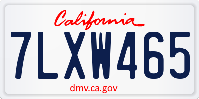CA license plate 7LXW465