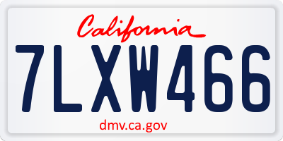 CA license plate 7LXW466