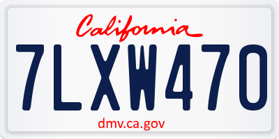 CA license plate 7LXW470