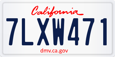 CA license plate 7LXW471