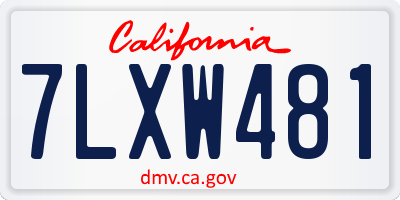 CA license plate 7LXW481