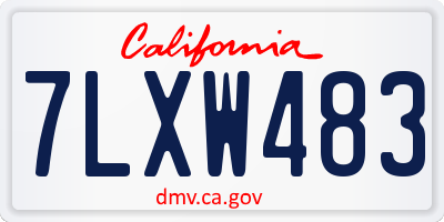 CA license plate 7LXW483