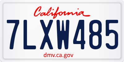 CA license plate 7LXW485