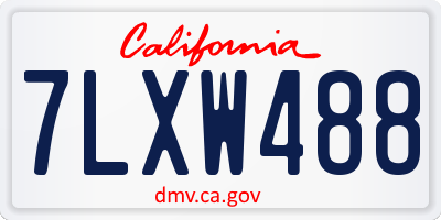CA license plate 7LXW488