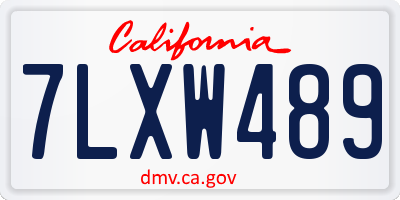 CA license plate 7LXW489