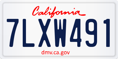 CA license plate 7LXW491