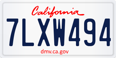 CA license plate 7LXW494
