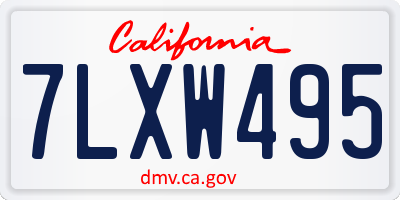 CA license plate 7LXW495