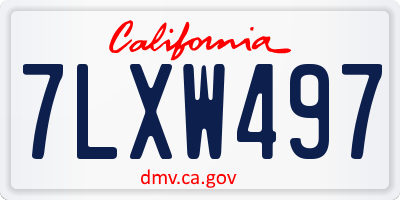 CA license plate 7LXW497